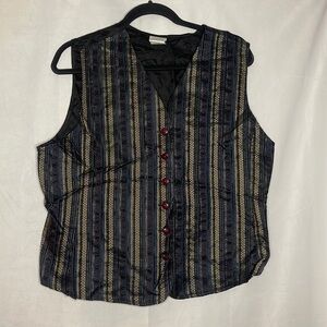 90'S VINTAGE JACLYN SMITH METALLIC DETAIL VEST (L)
